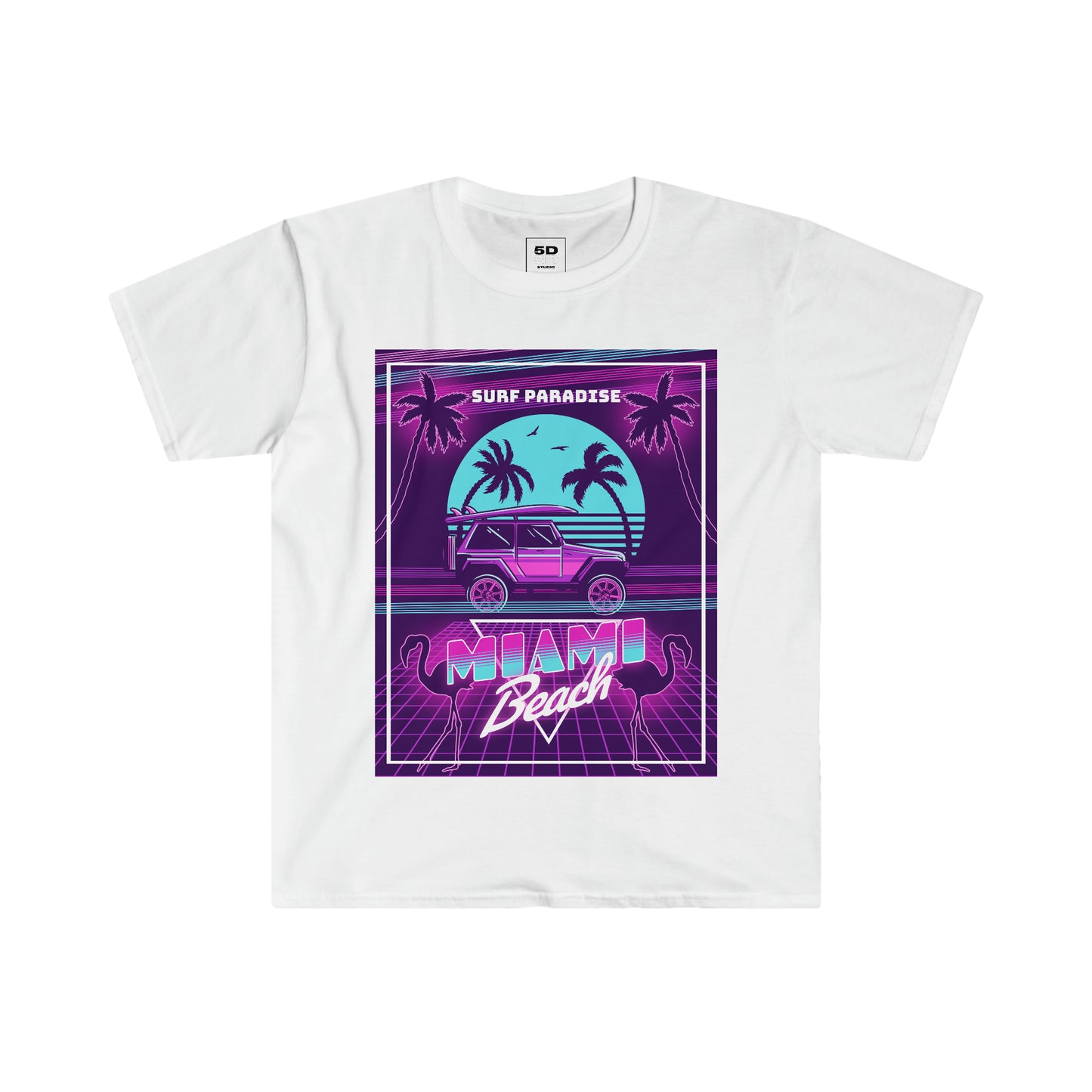 Miami Beach Unisex Softstyle Graphic T-Shirt