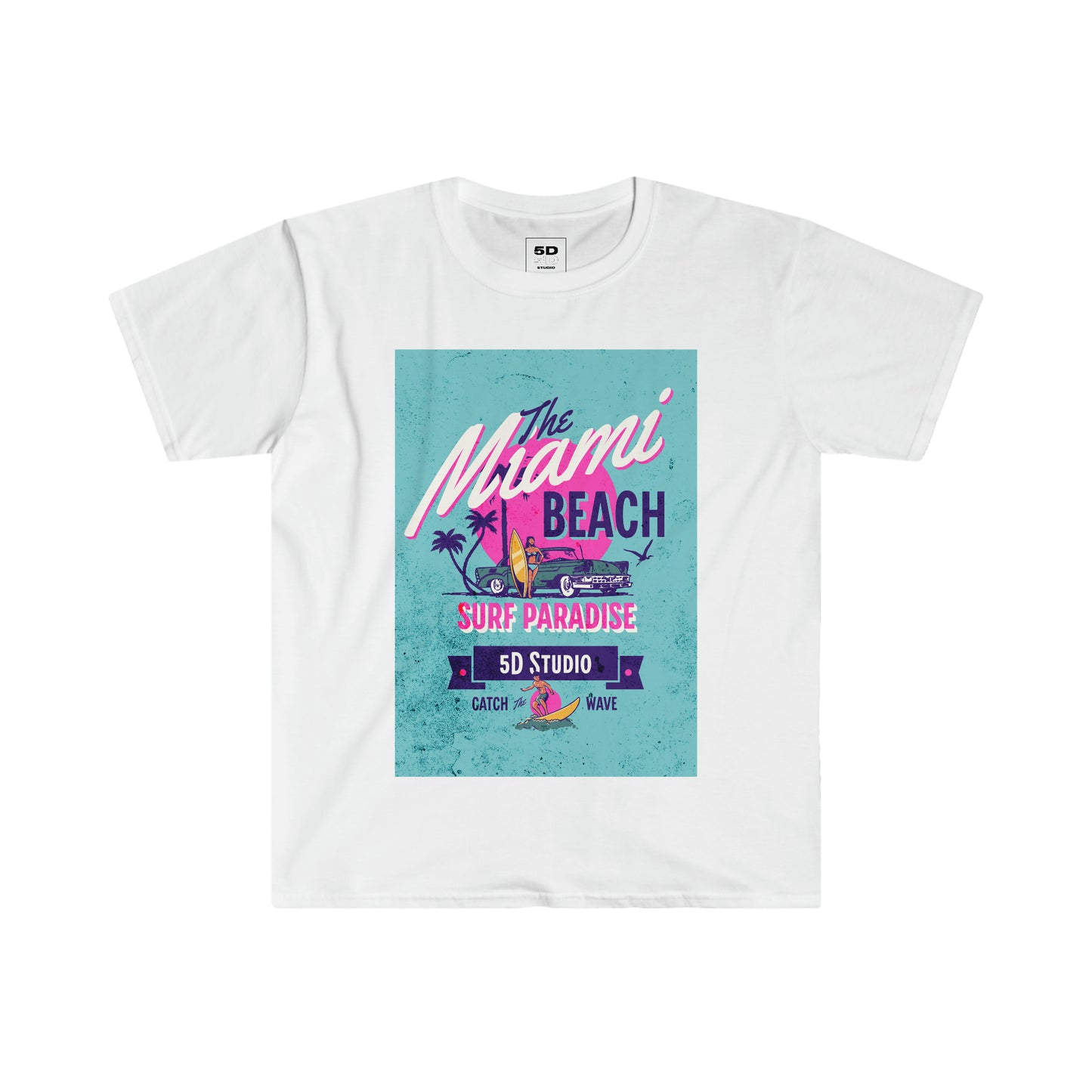 Miami Beach Surf Paradise Unisex Softstyle T-Shirt